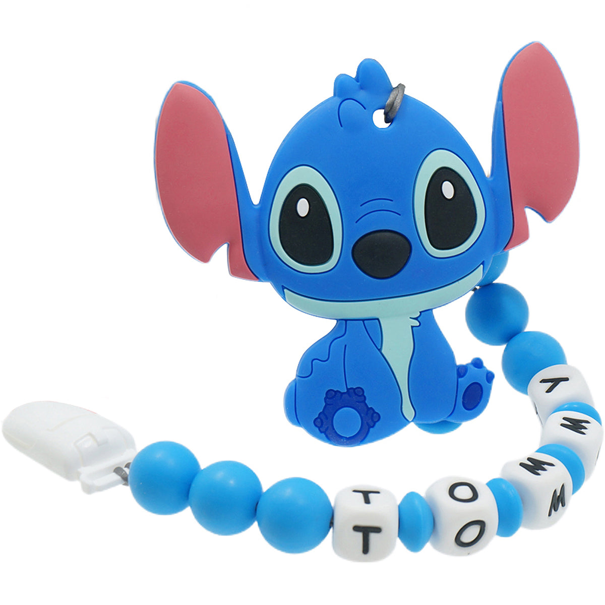 Personalized Pacifier Clip Teether Toy with Name Stitch – Panny