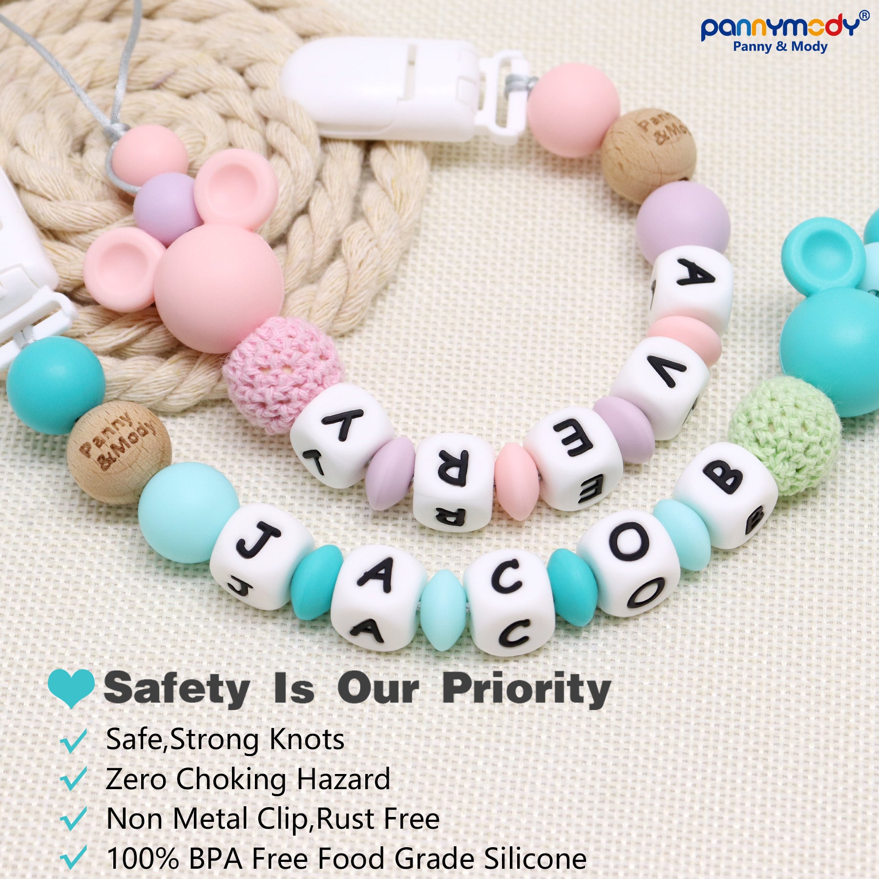 Baby Pacifier Personalized Binky Clips Personalized Pacifier Clip